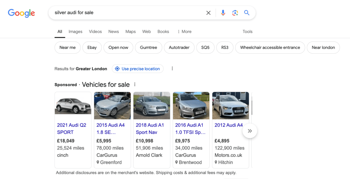 Google's Vehicle Listing Ads